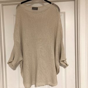 Wooden Ships dolman short sleeve over sized poncho like sweater- khaki size M/L